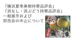 「横浜夏季果樹持寄品評会」「浜なし・浜ぶどう持寄品評会」一般展示および即売会の中止について